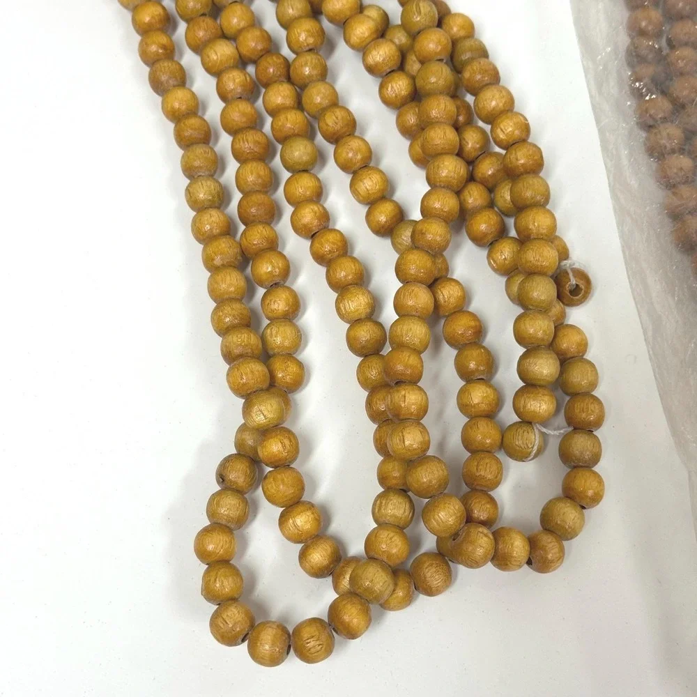 Vintage wood bead Christmas Garland